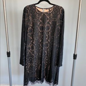 BCBGMax Azria Marae Knit Lace Illusion Dress